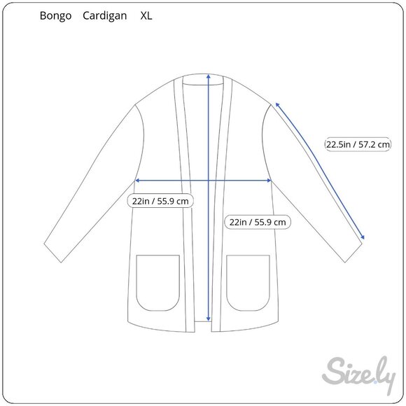 Bongo Womens XL Striped Cardigan Sweater Red & Navy Knit Open Front With Pockets - Picture 2 of 7